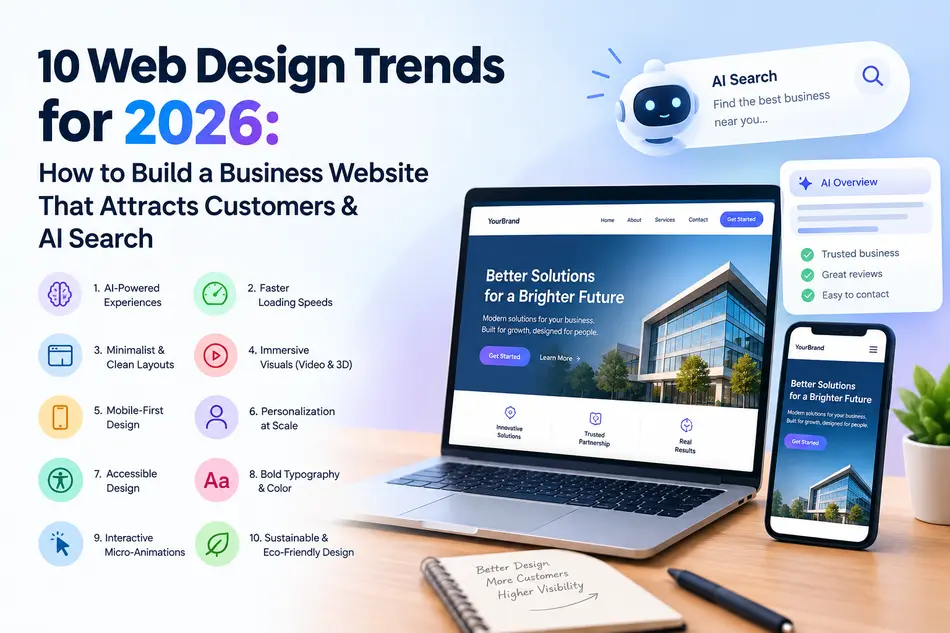 10 Web Design Trends for 2026: How to Build a Business Website That Attracts Customers & AI Search